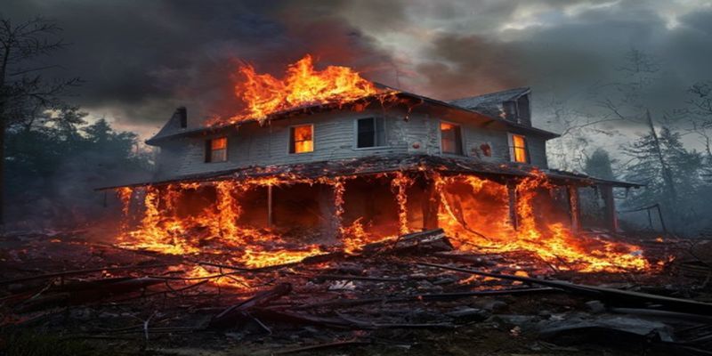 Wildfire destroyed home