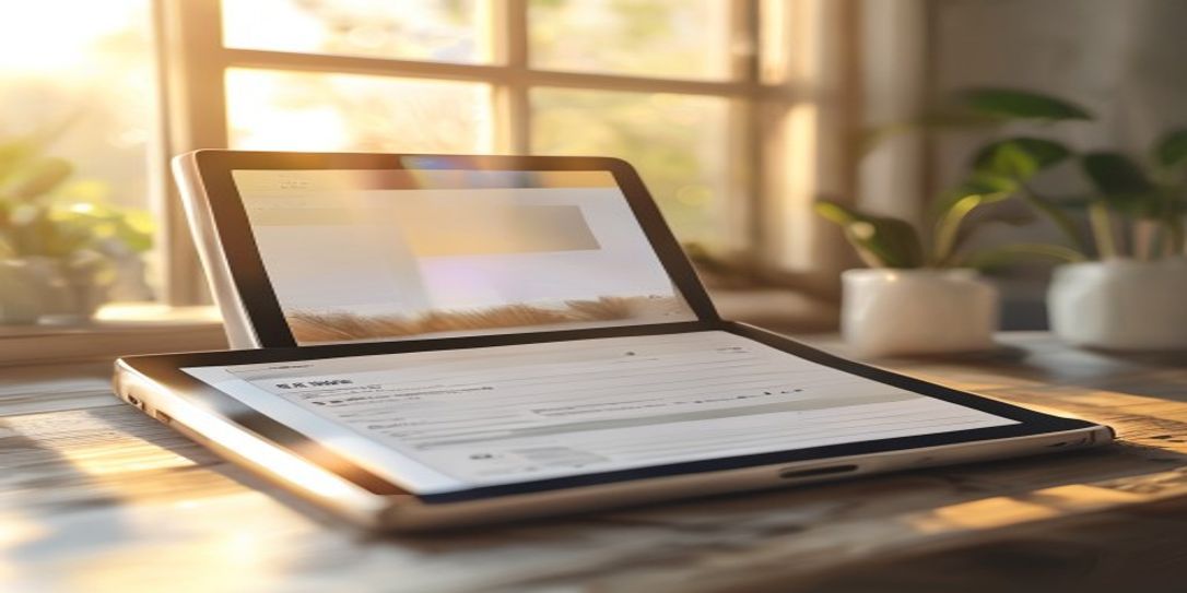 Digital tablet displaying a modern home inventory application for asset tracking