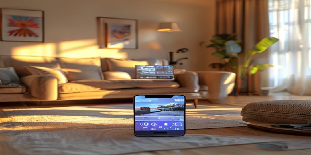 Person documenting household belongings with a smartphone for insurance purposes