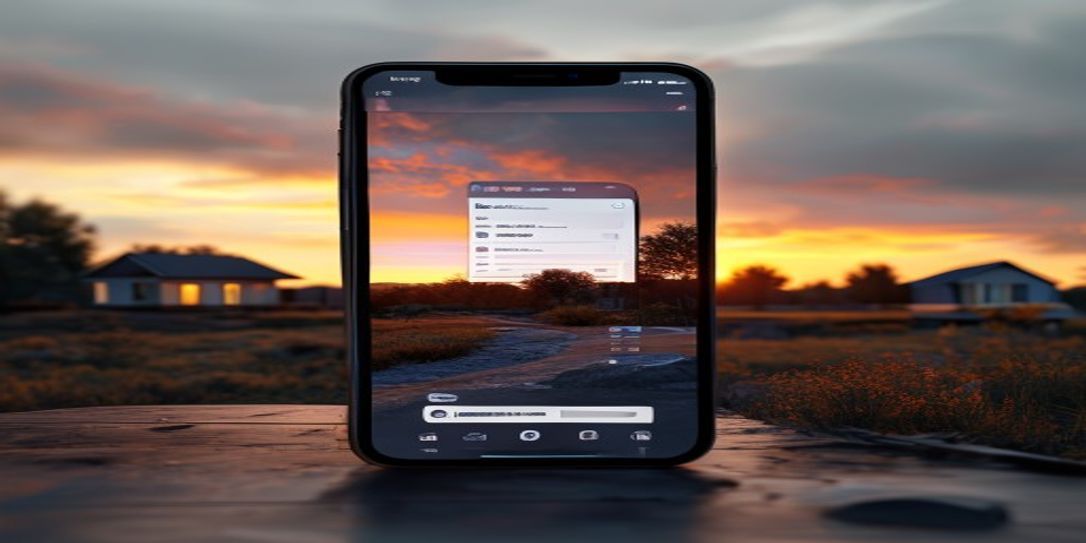 Rivets Inventory app interface on a smartphone screen with Texas home background