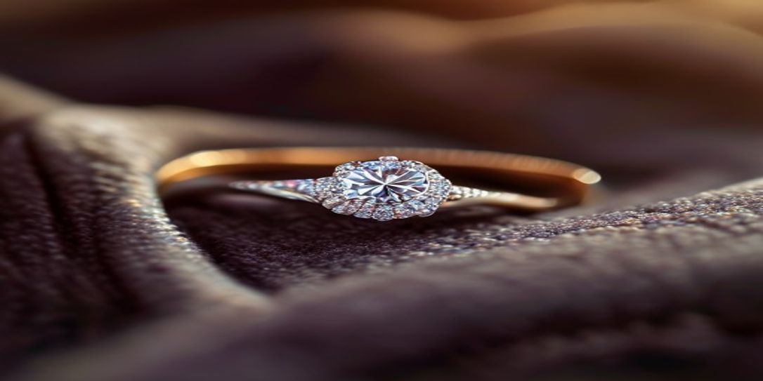 Detailed documentation of a diamond engagement ring for insurance purposes.