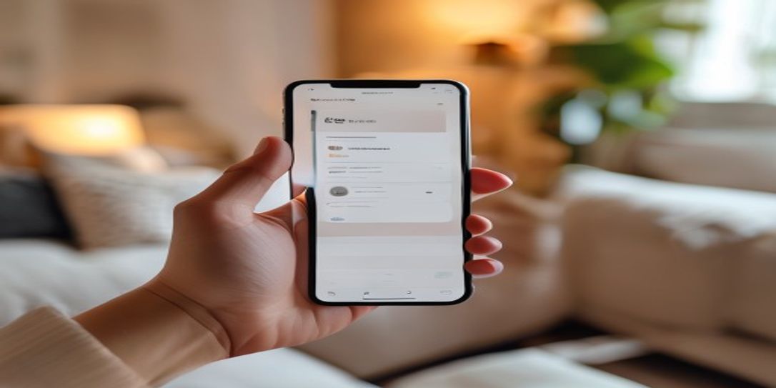 A user holding a smartphone with the Rivets Inventory app open to organize household items.