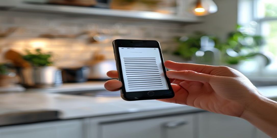 Smartphone scanning a barcode on a household item for inventory