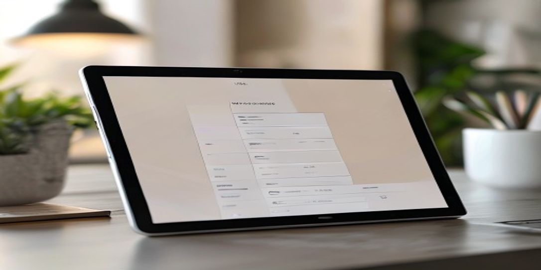 Digital tablet displaying a professional home inventory app interface