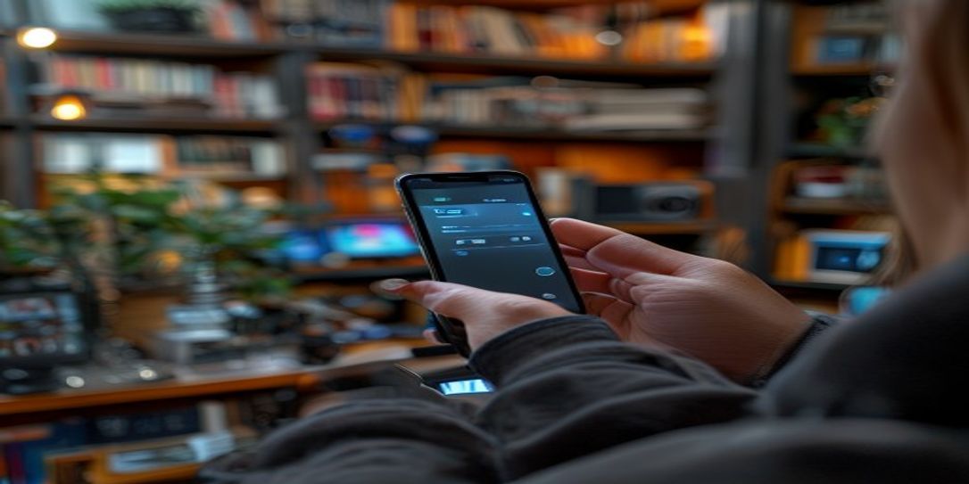 Person documenting household belongings with smartphone for home insurance