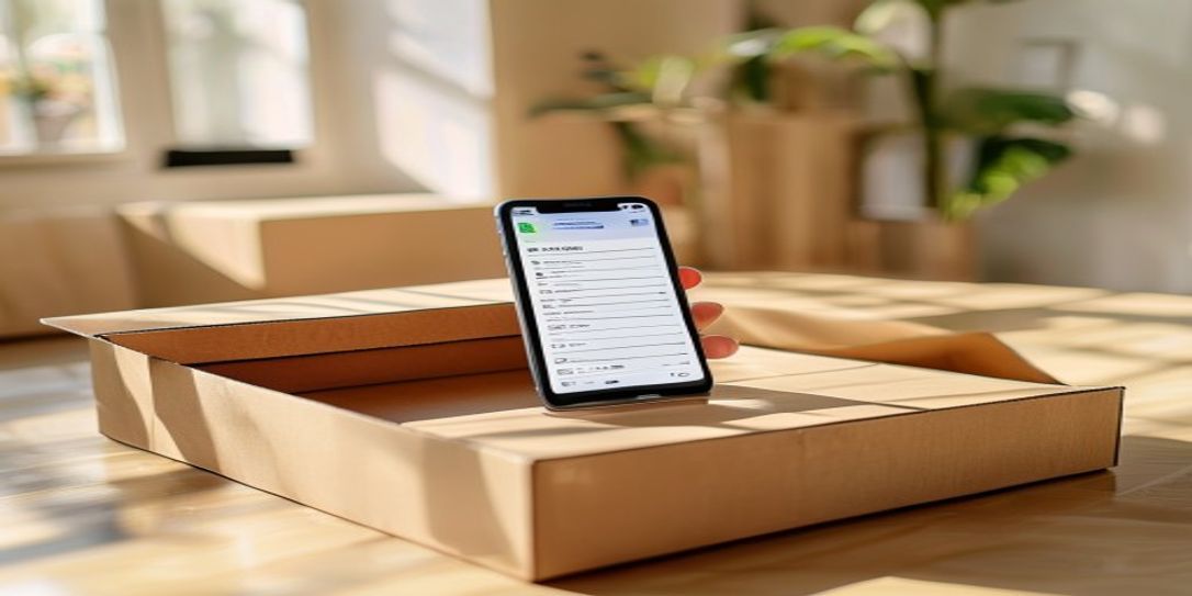 Smartphone app used for tracking moving boxes with a barcode scanner