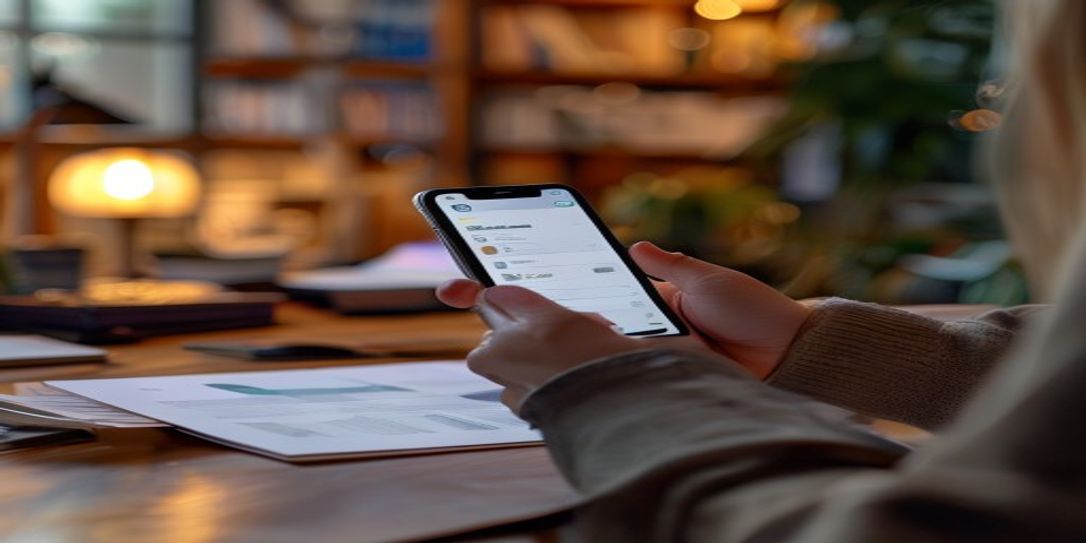 A person using the Rivets Inventory app on their phone for estate planning