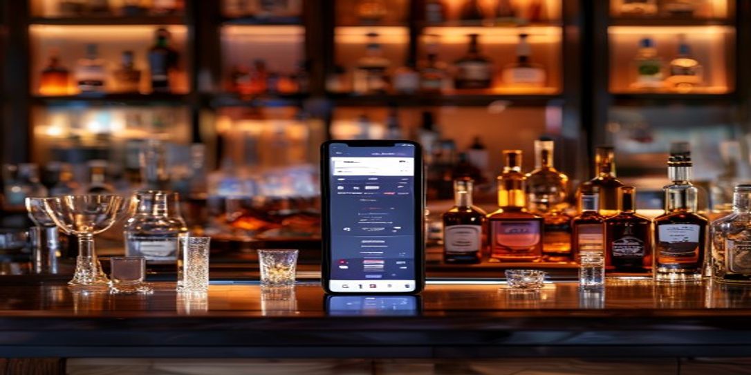Home bar inventory dashboard on a smartphone app