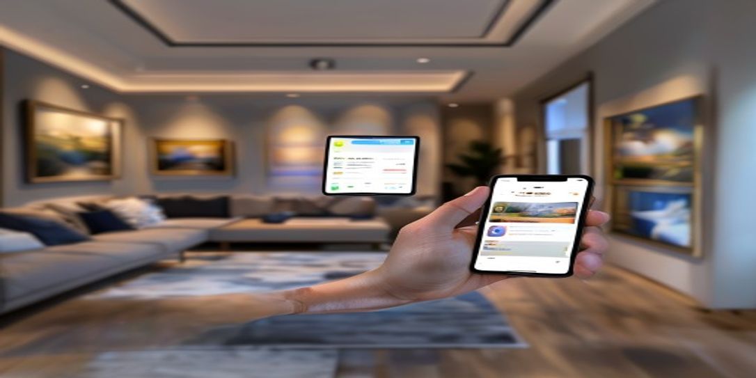 Professional art collection inventory being managed on a smartphone app