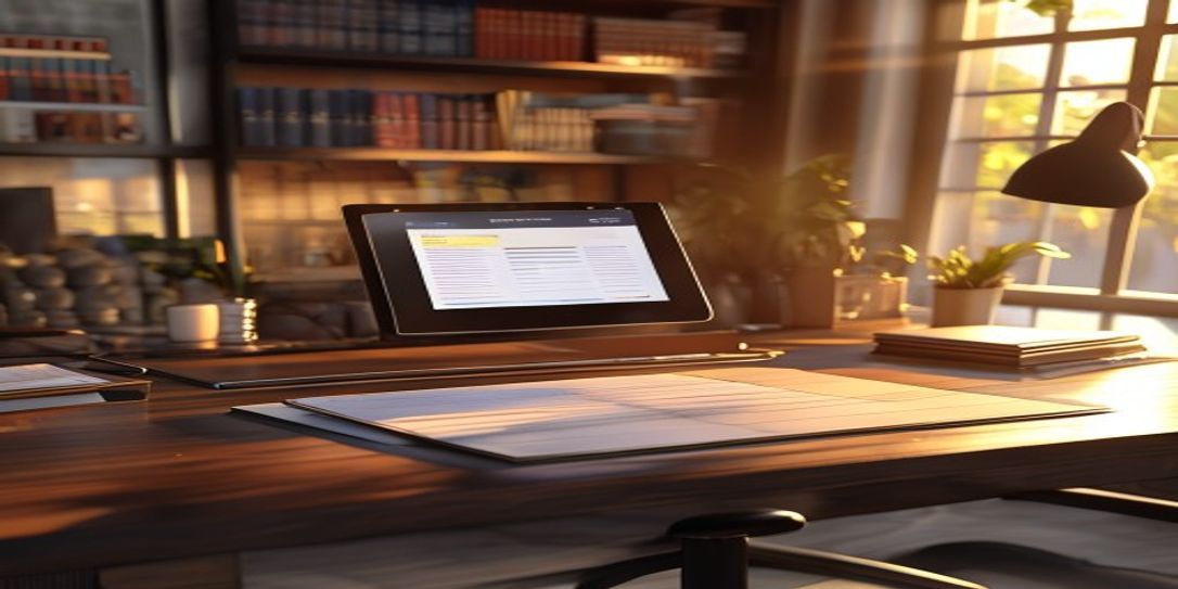 Organized retirement documents and tablet with asset inventory app