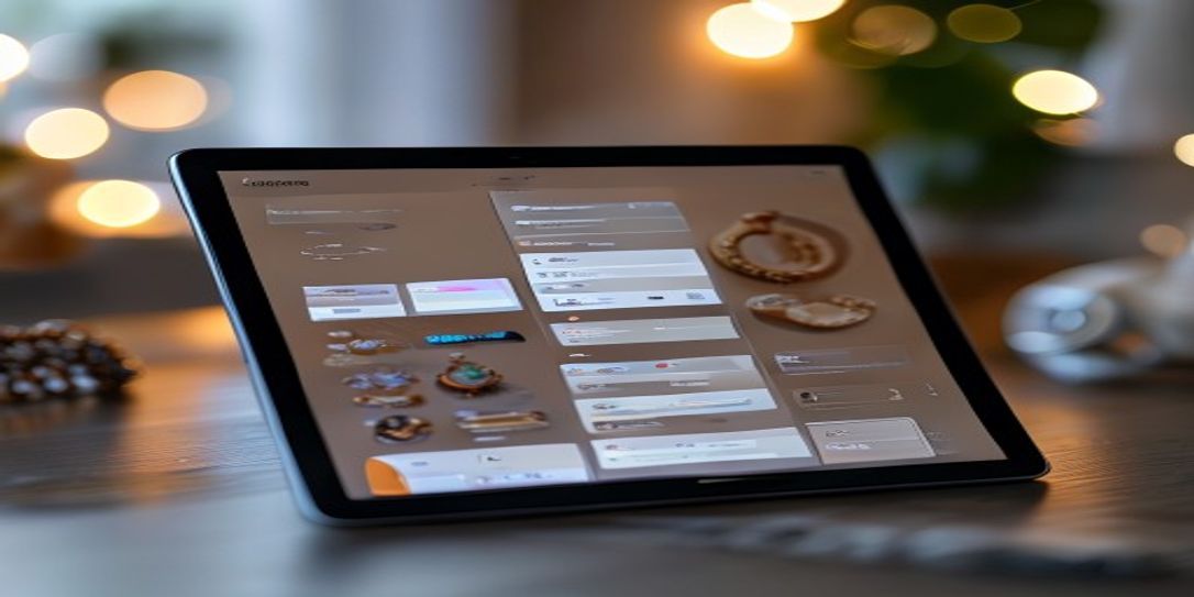 Digital tablet displaying Rivets home inventory app interface