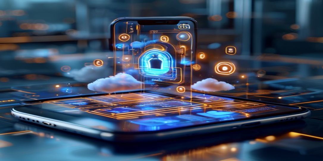 A smartphone showcasing a digital home inventory app with cloud synchronization features