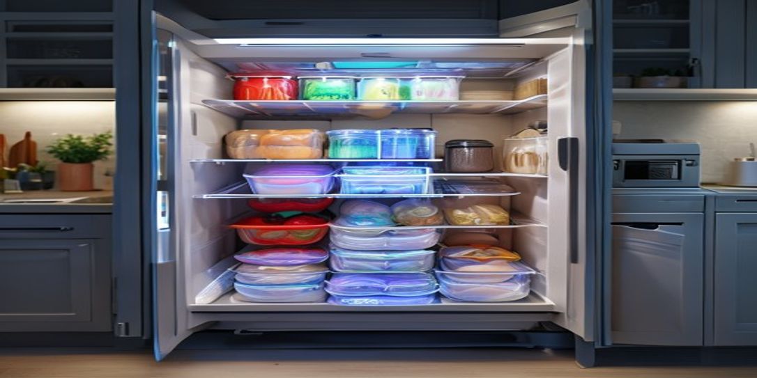 Organized home freezer with barcode scanning digital interface