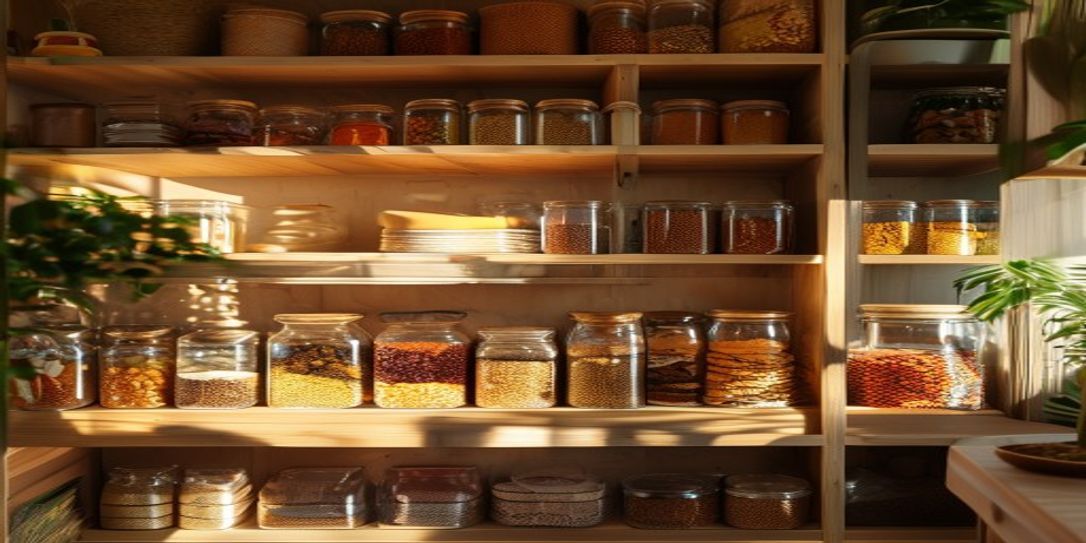 Organized pantry with labels and expiration date tracking on an Android phone