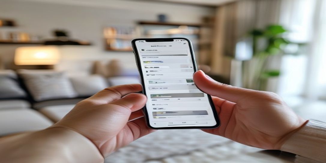 Smartphone displaying a digital home inventory app interface with photo evidence for insurance documentation