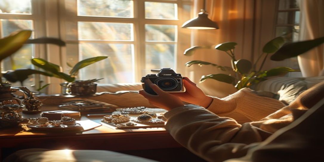 A person using the Rivets Inventory app to photograph high-value items in a home